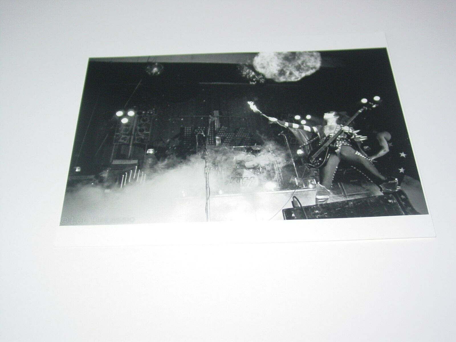 Kiss 8x10 Photo Gene Simmons Live Concert Alive Tour Blow Fire Ny Aug 1975  #5