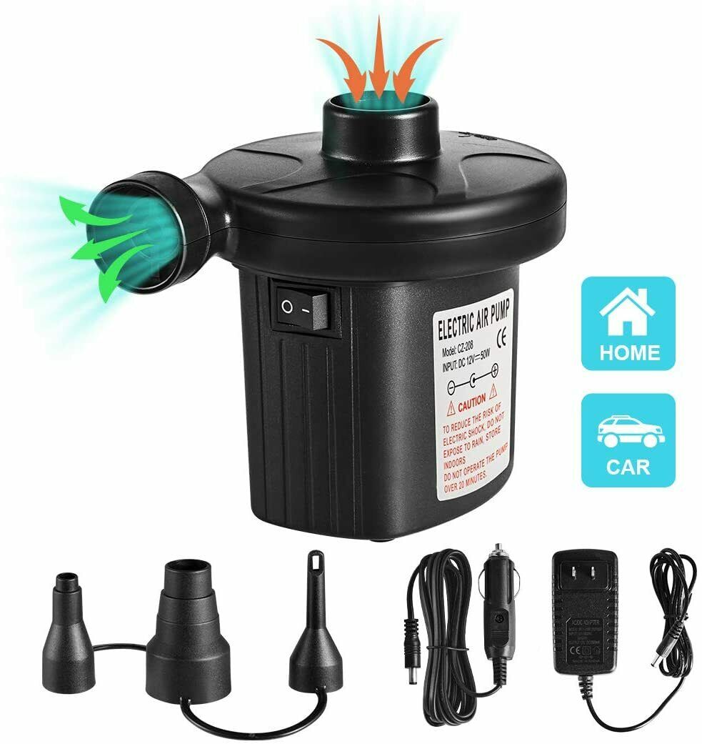 Electric Air Pump For Inflatable Air Mattress Camping Bed Pool Car Toys Portable