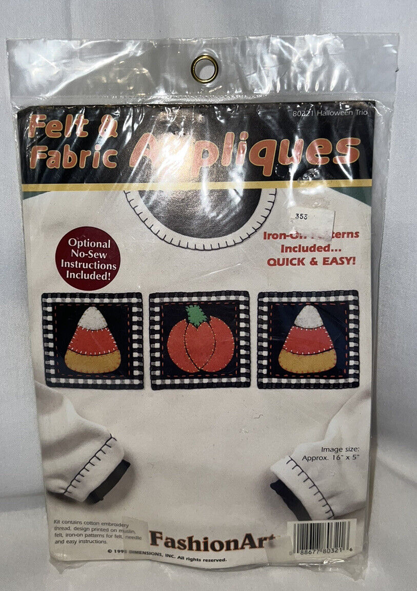 Dimension Halloween Trio Felt & Fabric Applique Kit Fashion Art Embroidery 80321