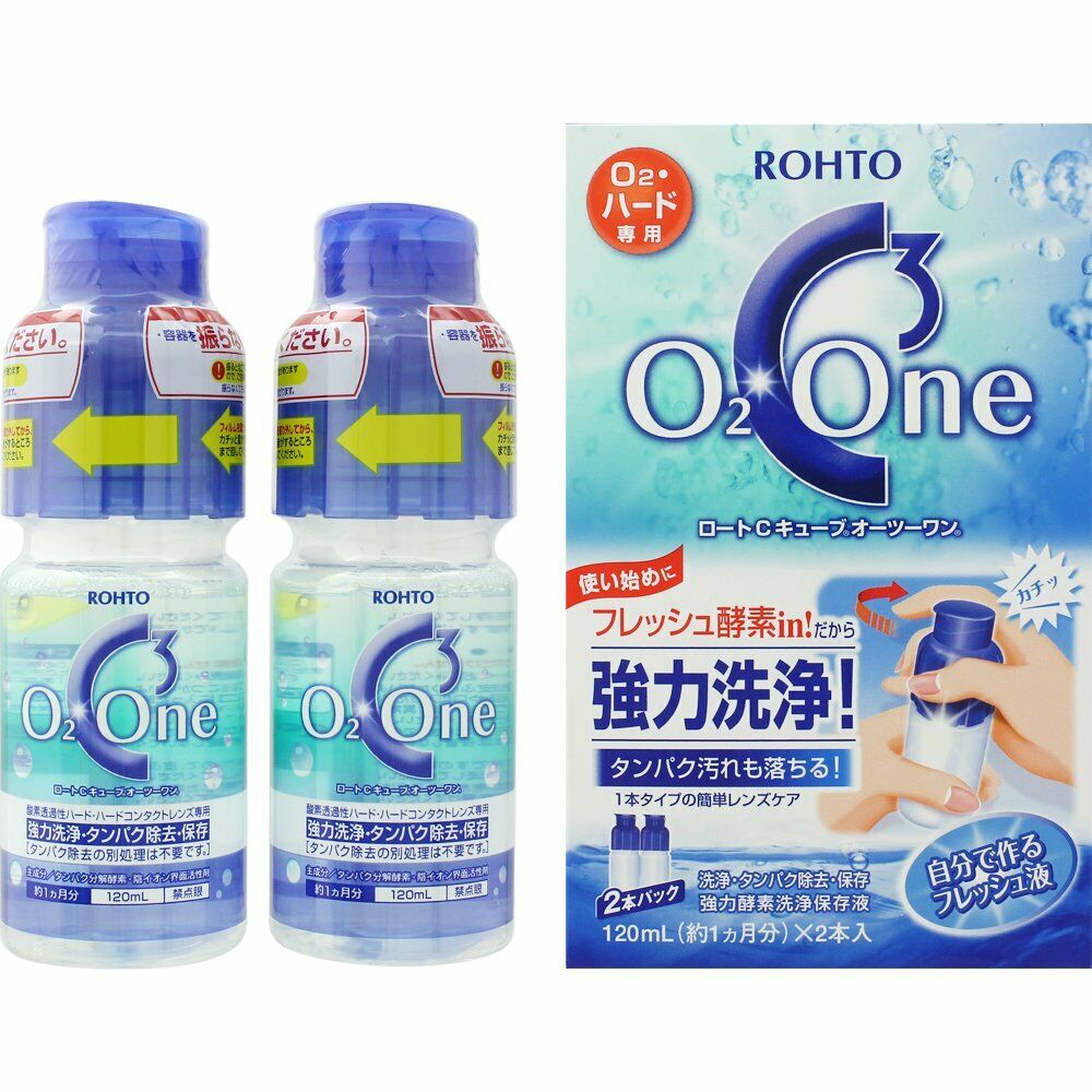 2 Pieces Rohto C Cube O2 One Contact Lens Cleaner 120ml From Japan