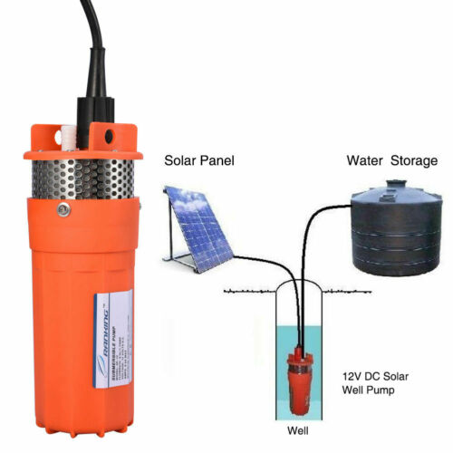 12v Submersible Deep Dc Solar Well Water Pump Battery Alternate Energy 4" 230ft