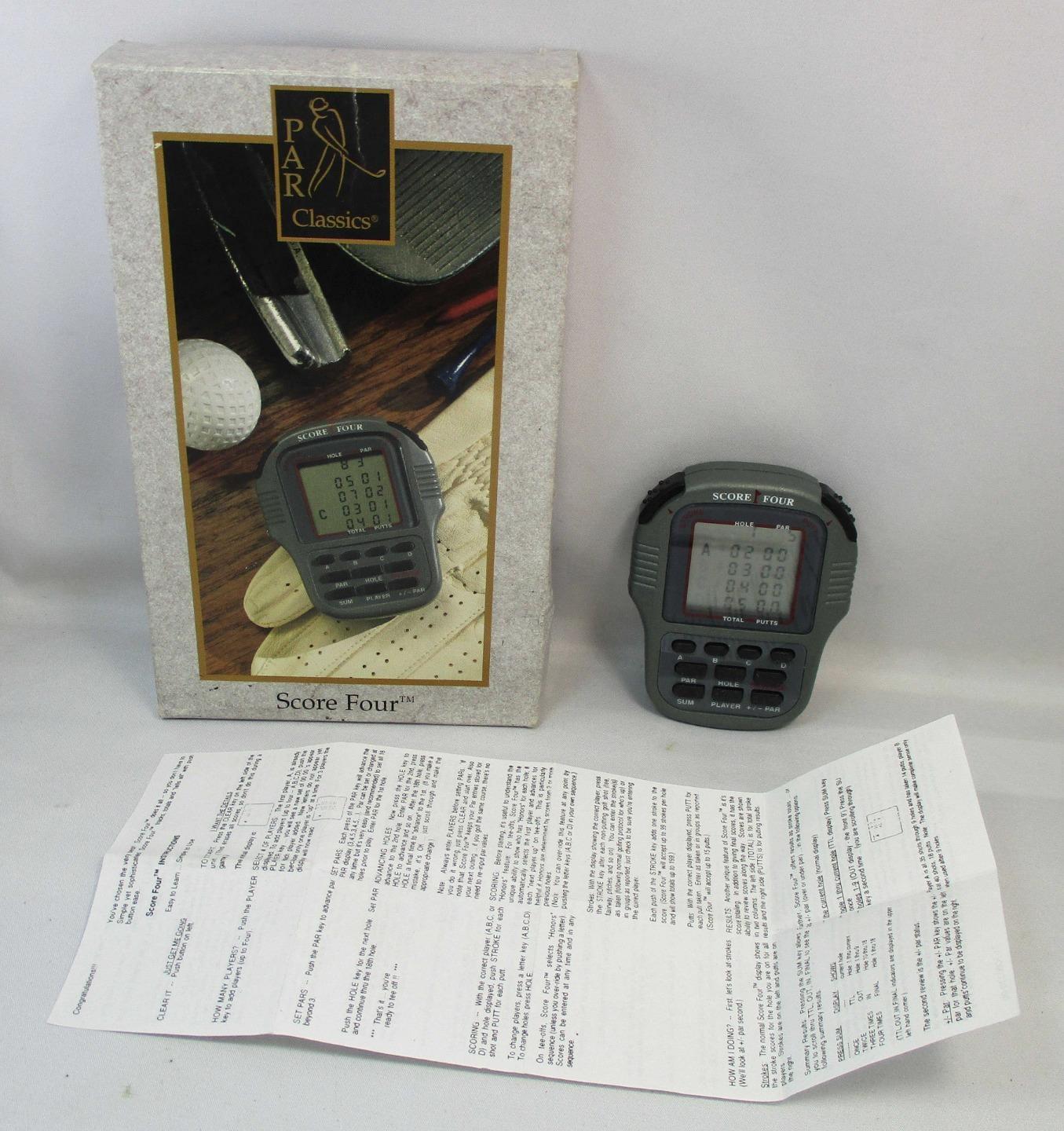 Par Classics Score Four Handheld Golf Scorekeeper With Manual - Tested & Working