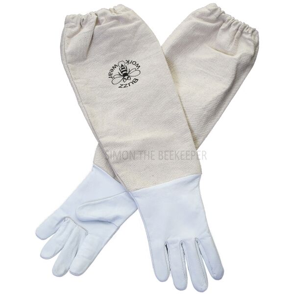 Beekeepers White Leather Gloves - Choose Your Size
