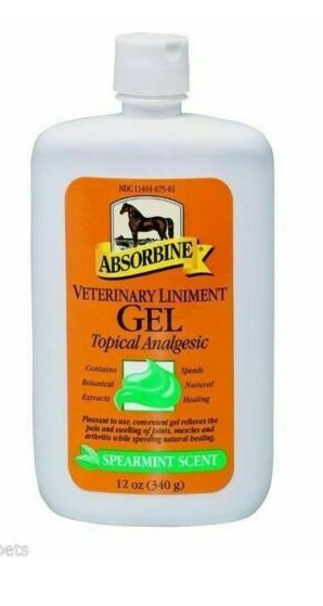 Absorbine Veterinary Liniment Gel For Muscle And Joint Pain  3oz Or 12oz.