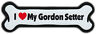 Dog Bone Magnet: I Love My Gordon Setter | Dogs Doggy Puppy | Car Automobile
