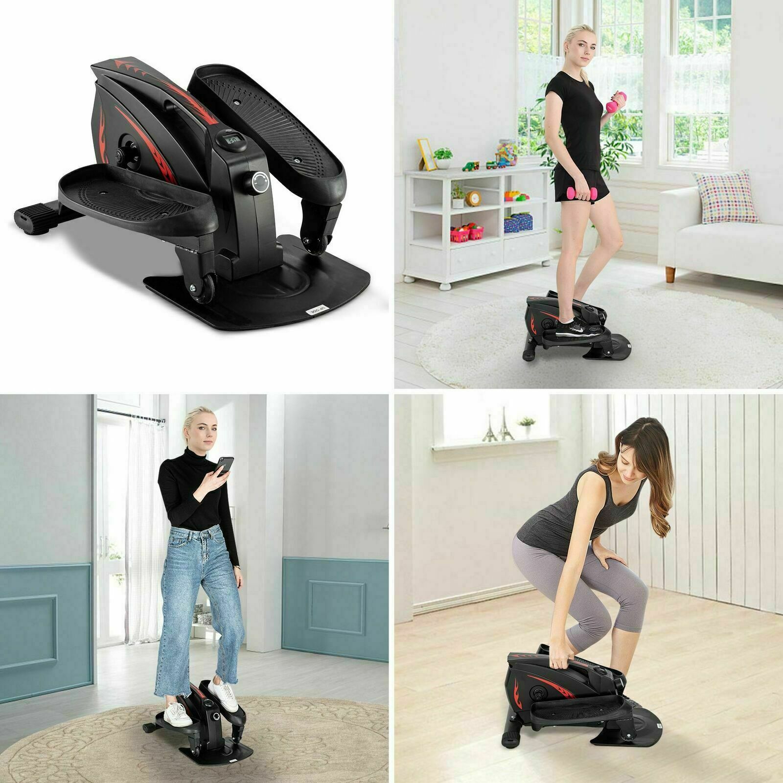 Non-electric Elliptical Trainer Machine Home Workout Pedal Cycle Exercise Bike