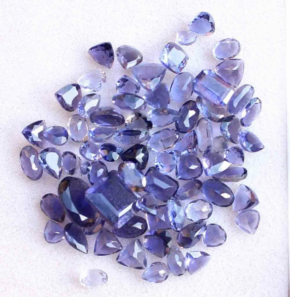 15.50 Ct Natural Blue Iolite Gemstone Square Cut Wholesale Lot