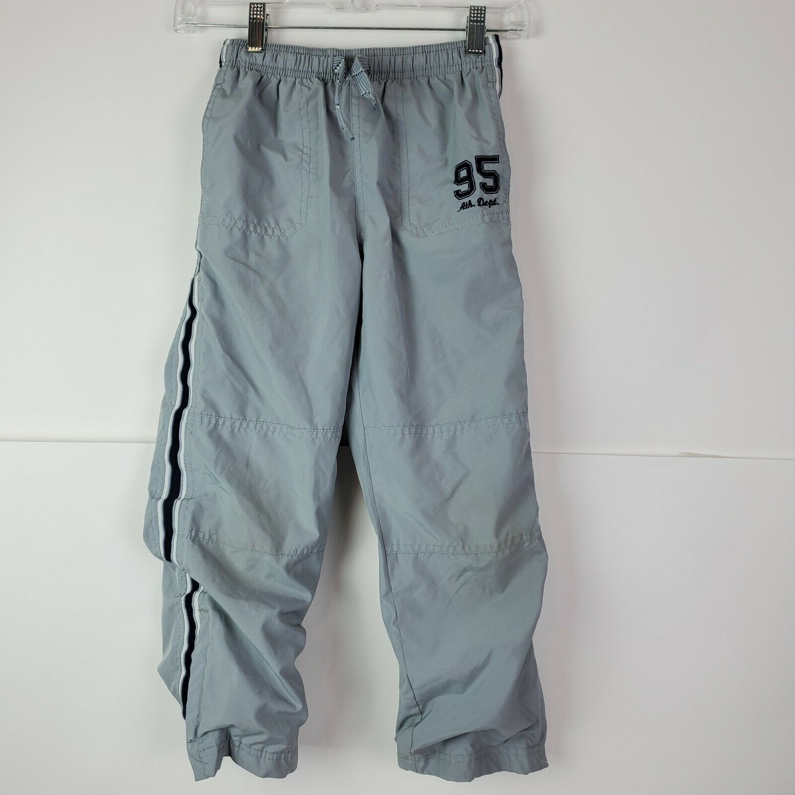 Osh Kosh B'gosh Boys Athletic Windbreaker Pants Size 8 Gray Cotton Lining