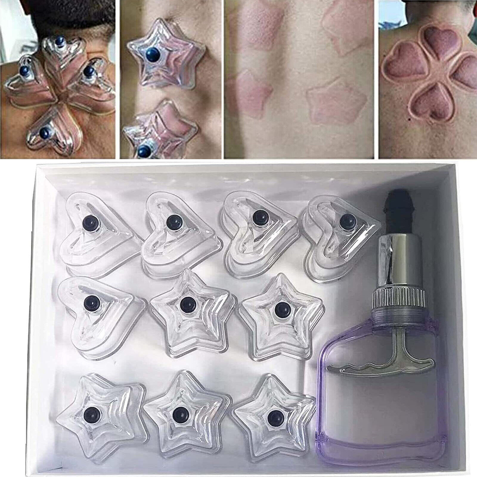 10pcs Cupping Cups Massage Tool Vacuum Therapy Set Cans Kit Massager With Box