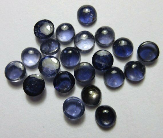 Natural Iolite 3x3mm To 6x6mm Round Cabochon Loose Gemstone