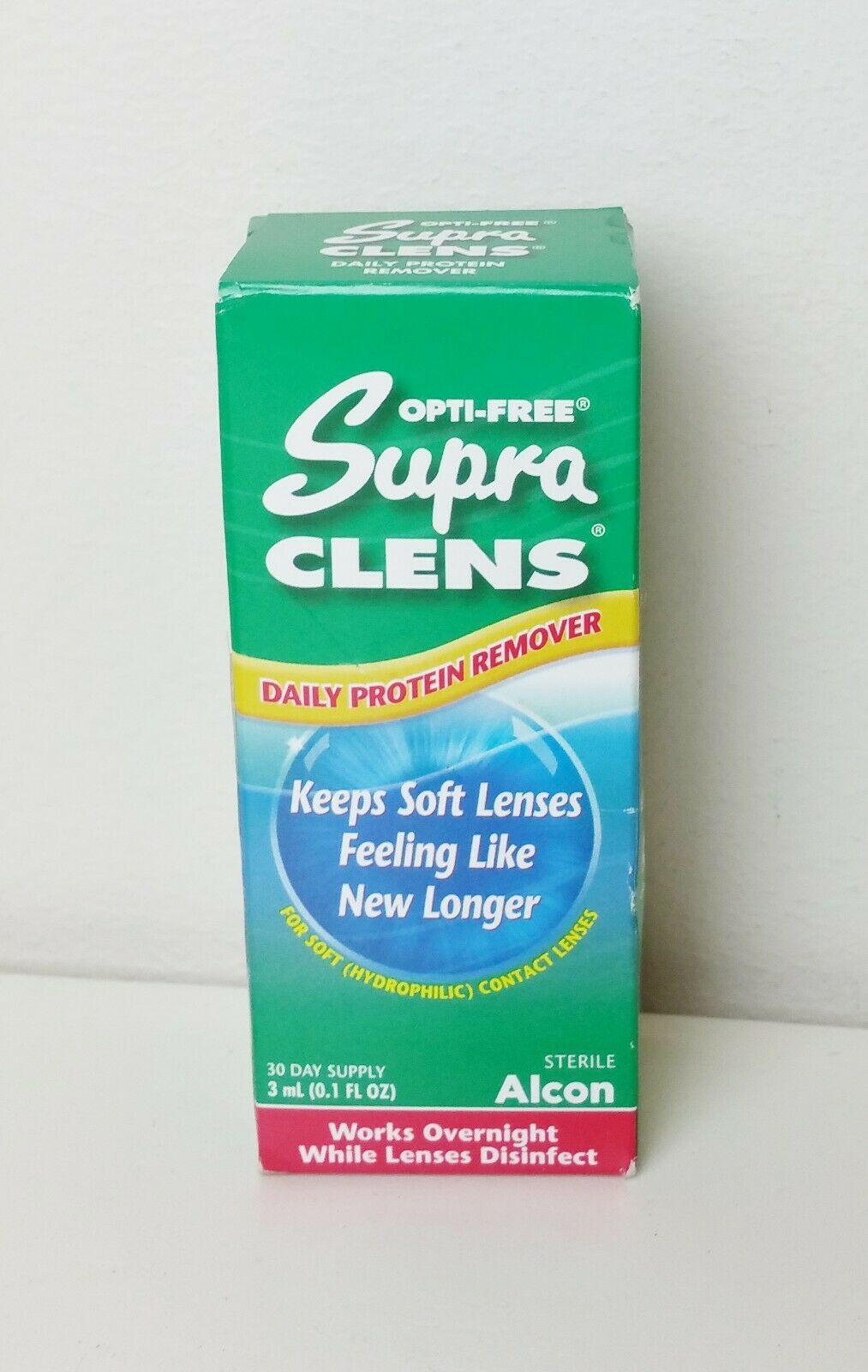 Alcon Opti-free Supra Clens Protein Remover Sealed Exp 12-31-2021