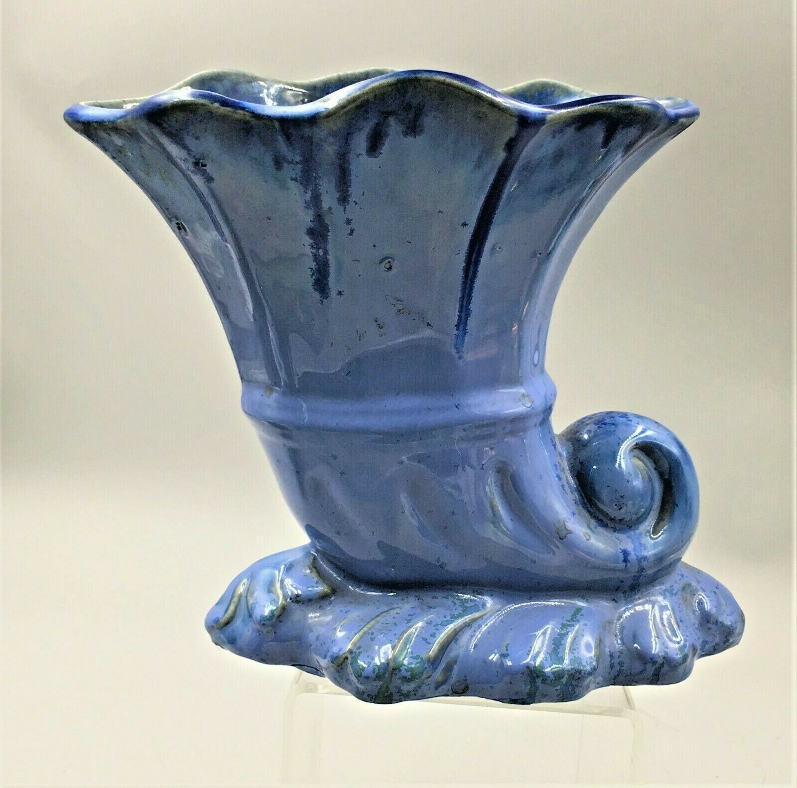 Vintage Fulper Pottery Crystalline Blue Glaze Vase