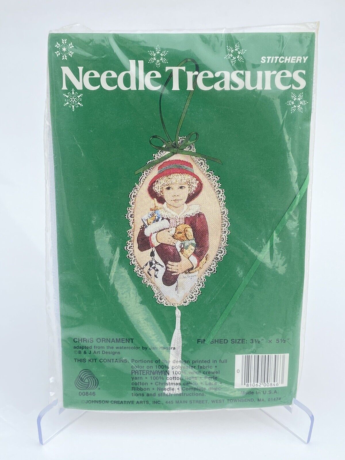 Vintage Christmas Ornament Needle Treasures Stitchery Nos Kit  00846 3.5”x5.5”