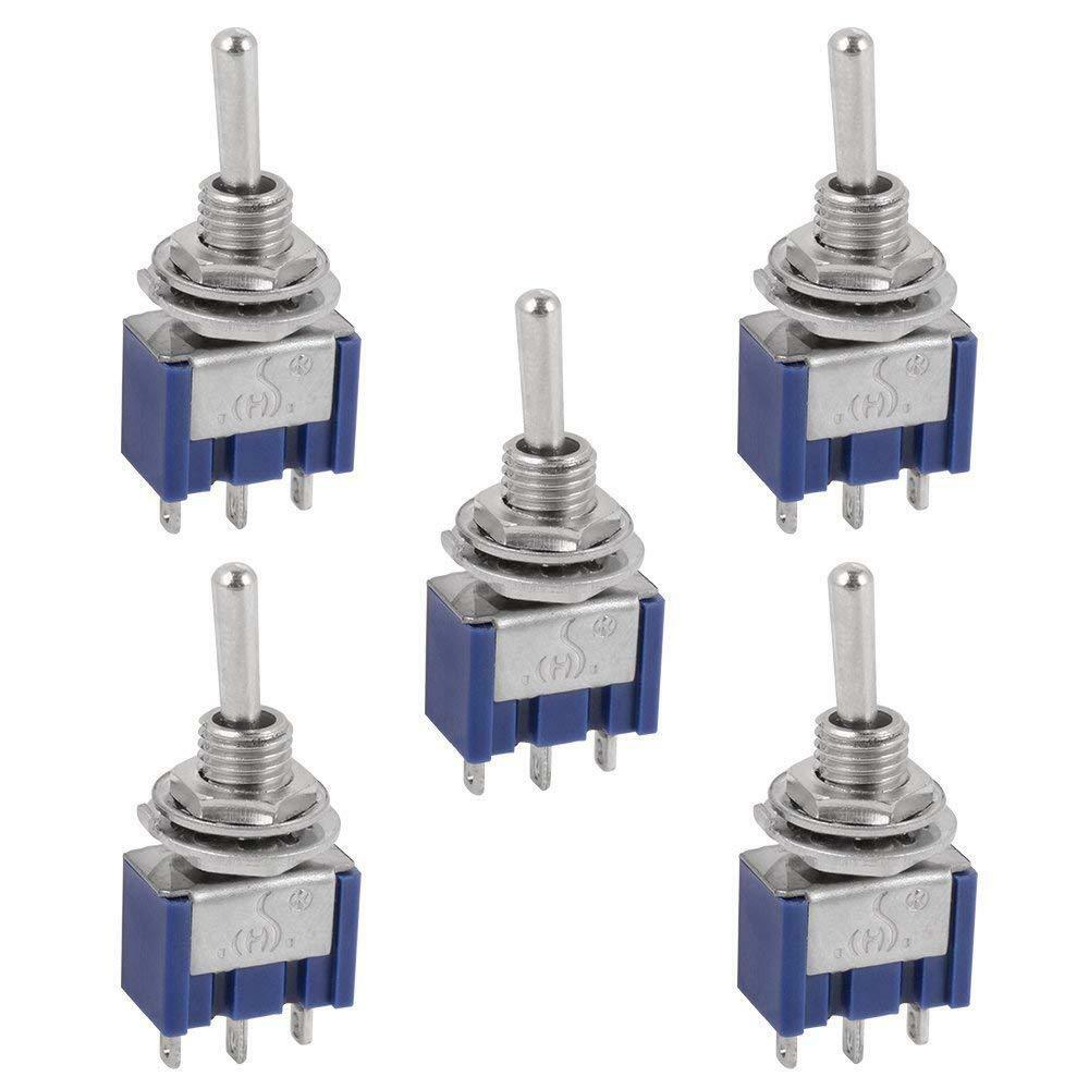 5 Pcs Ac On/off/on Spdt 3 Position  Micro Mini Toggle Switch 6 Amp, Ac125v