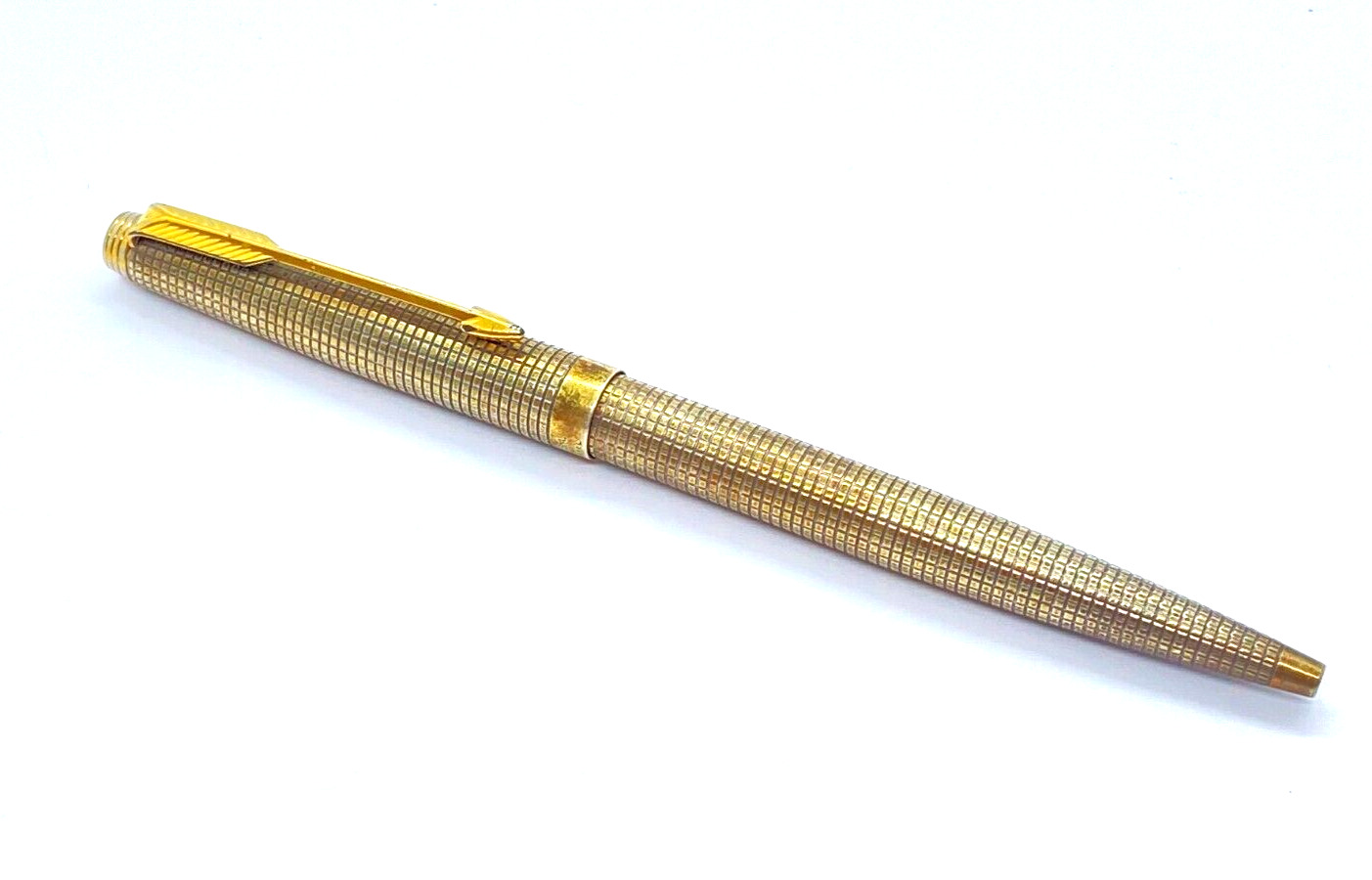 Gorgeous Parker 75 Ballpoint Pen, Sterling Silver Vermeil, Made In Usa