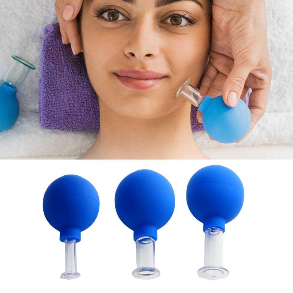 3 Pcs Glass Facial Cupping Set | Silicone Vacuum Suction