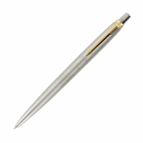 Parker Jotter Stainless Steel Gold Gt Ballpoint Pen (blue Ink)  New 1333345