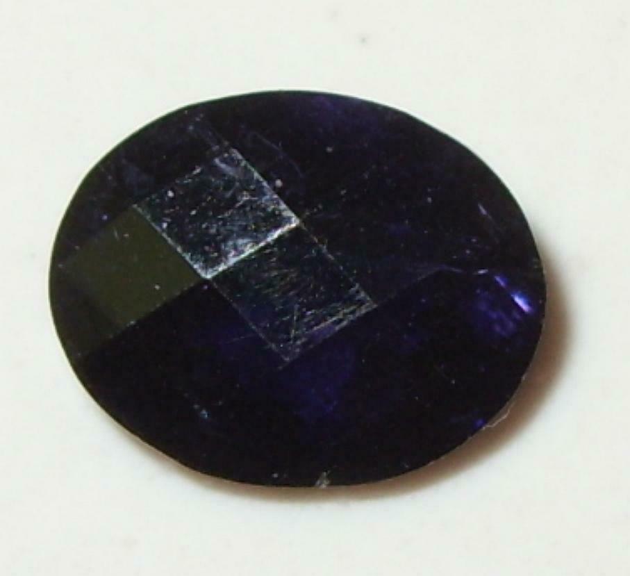 2.09ct Natural Blue Purple Zambian Iolite Checkerboard Oval 10x8mm Wow *$1nr*