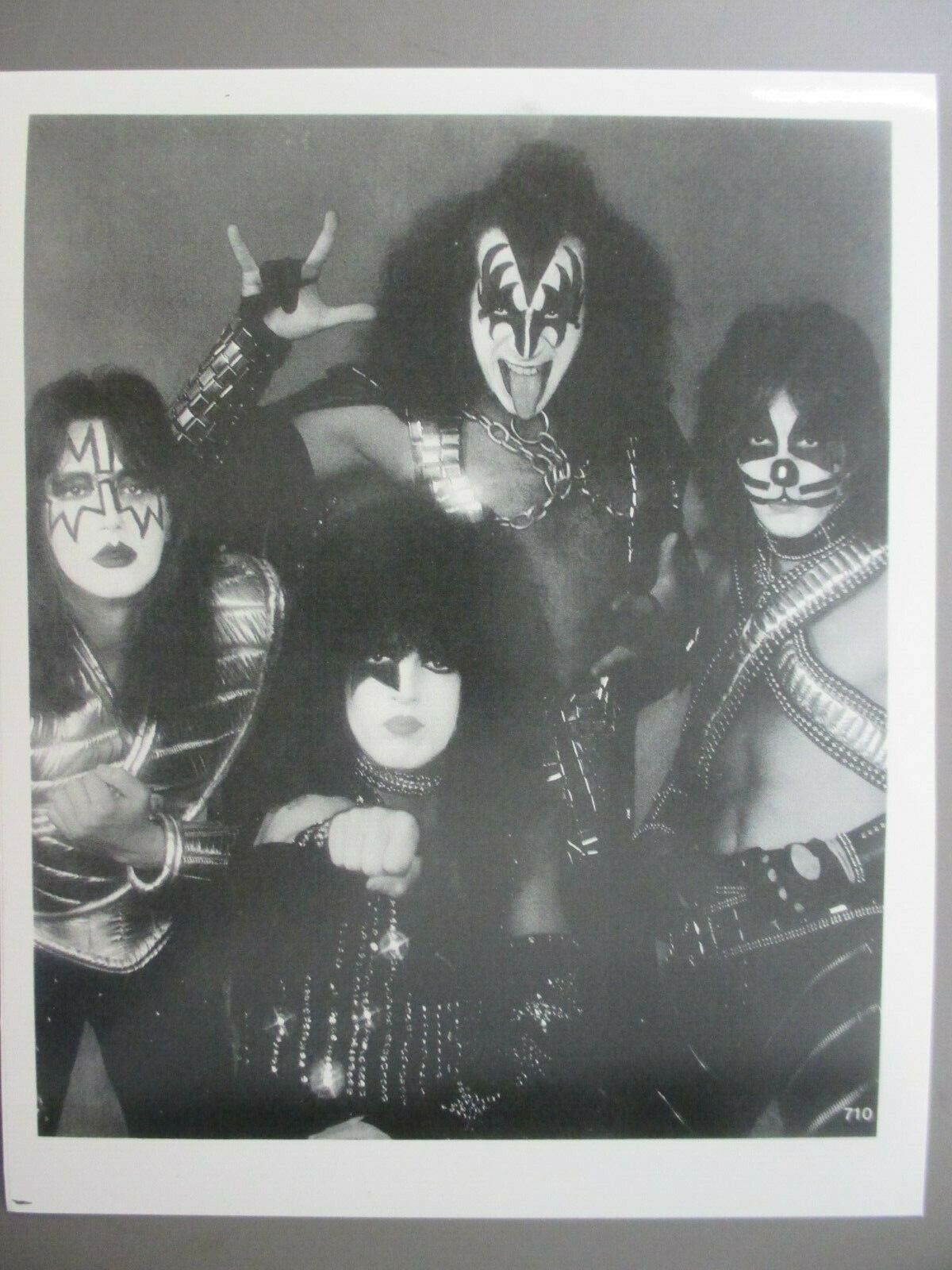 Kiss Black & White 8 X 10 Glossy Promo Photo Vertical Band Shot Gene Tongue !