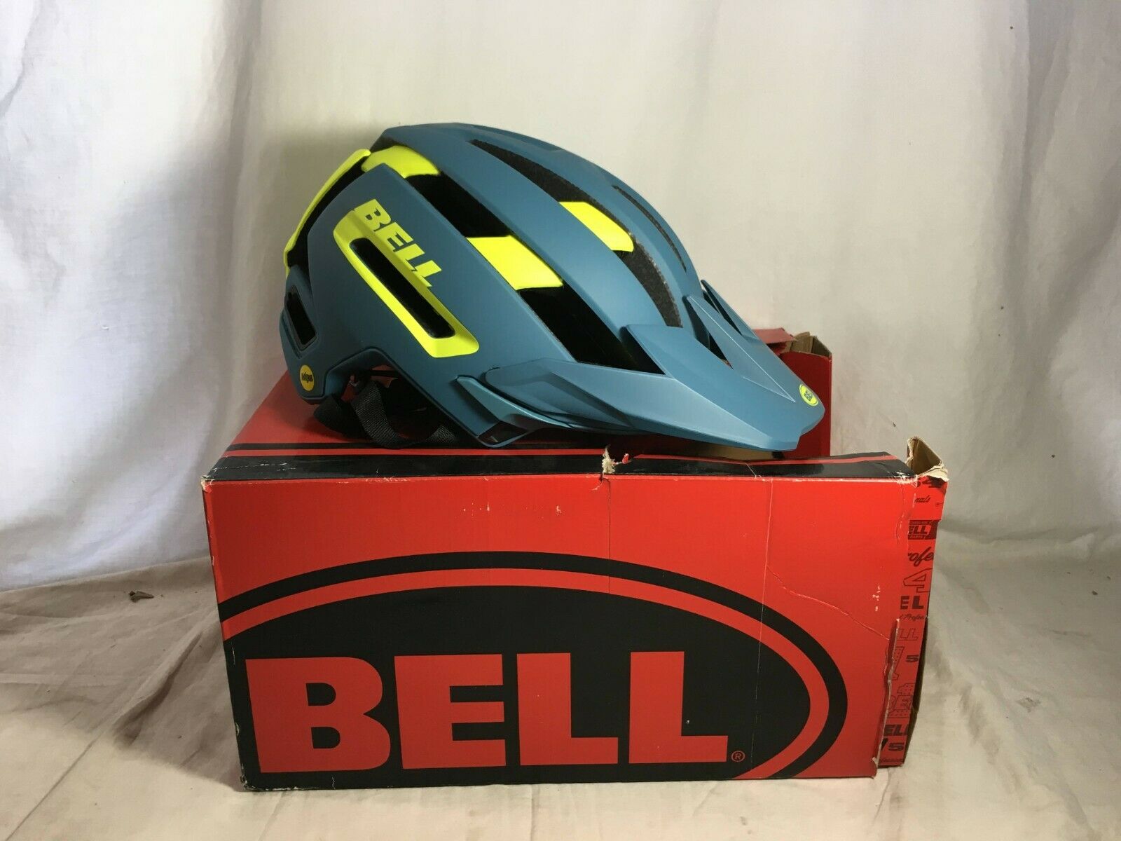 Bell Super Air Spherical Mountain Bike Helmet, Matte/gloss Blue/hi Viz, Medium